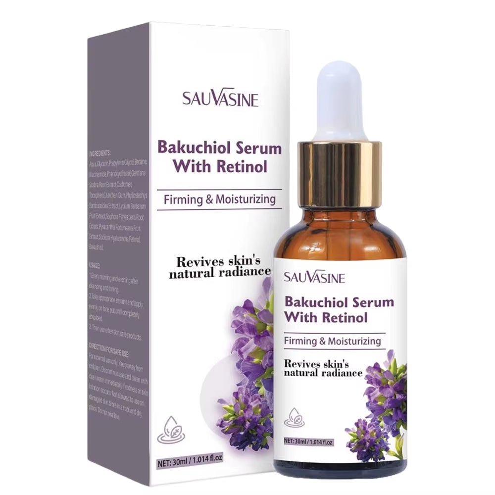 30ML Bakuchiol Serum with Retinol Skin Moisturizing & Firming Smooth Fine Lines Essence for Wrinkles Anti-Aging Serum for Women
